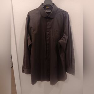 Stacy Adams Black Long Sleeve Fitted Button Shirt SIZE: 18.5 36/37 French Cuff